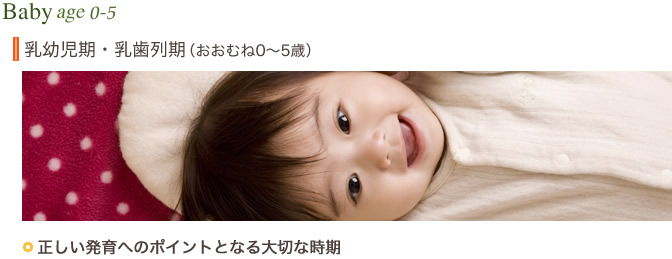 乳幼児期・乳歯列期（おおむね0～5歳）